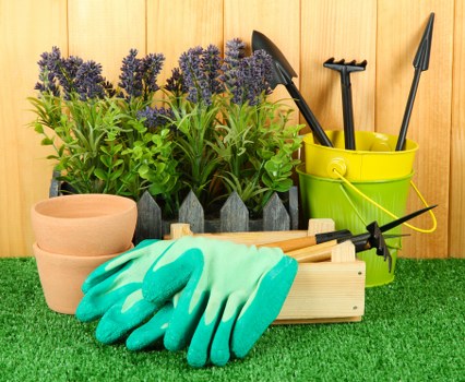 Eco-friendly lawn maintenance practices being performed